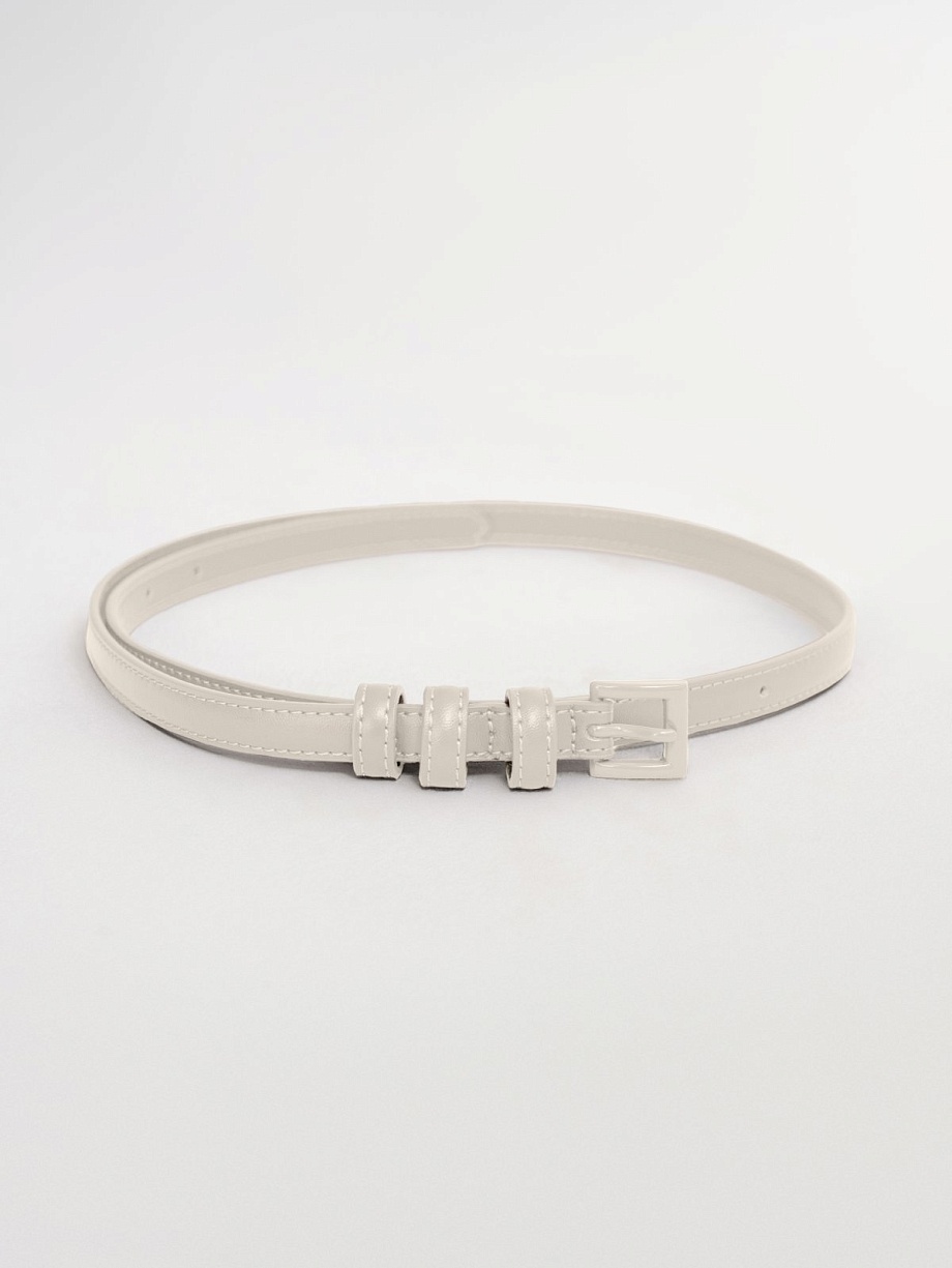 Тонкий ремень из натуральной кожи