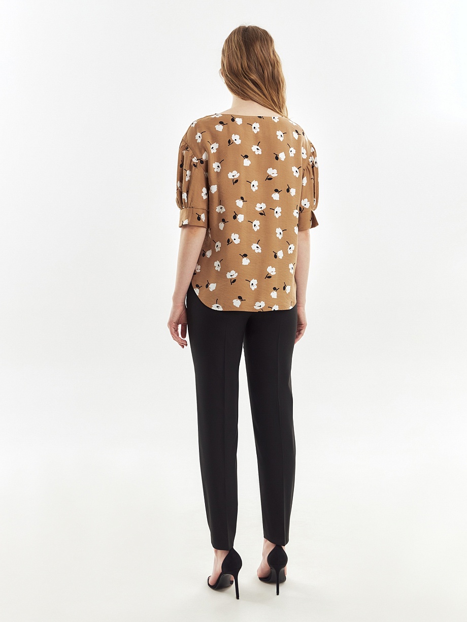 Блуза из вискозы с цветочным принтом