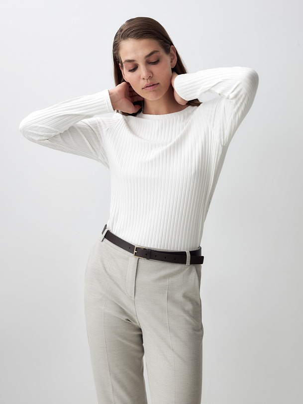 Джемпер из трикотажного полотна в рубчик