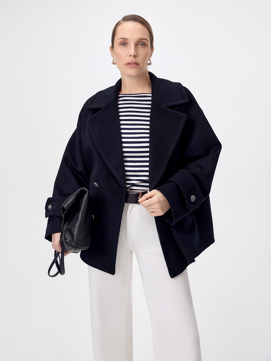 Укороченное пальто бушлат с мембраной