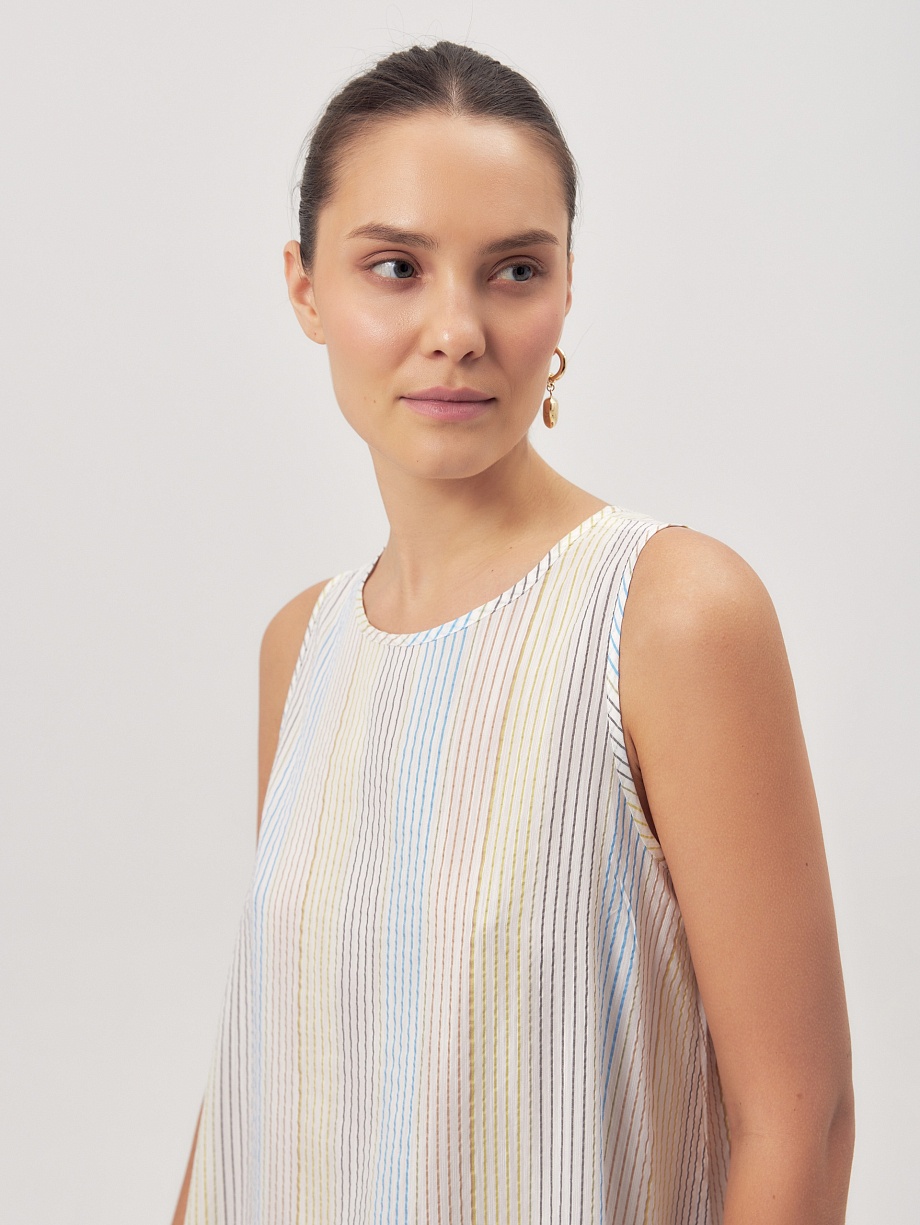 Летнее платье миди в полоску