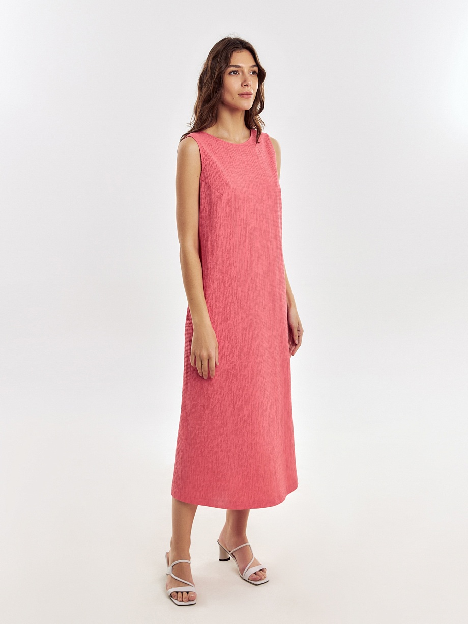 Платье из фактурного хлопка с открытой спиной