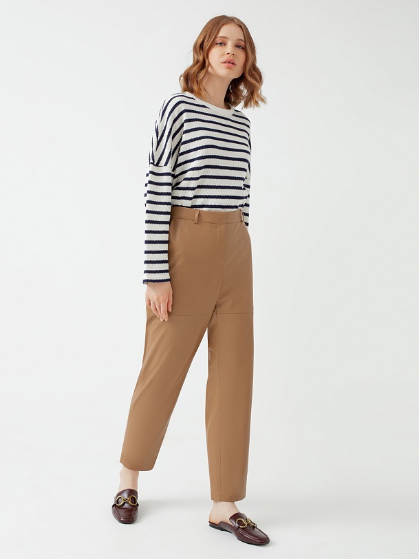 Брюки-бананы из экокожи