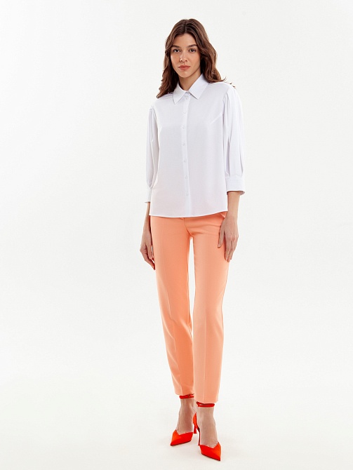 Хлопковая рубашка с рукавами-фонариками