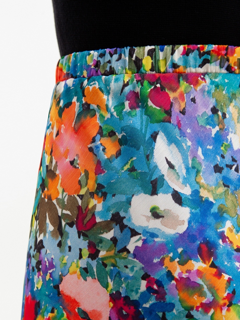 Летняя юбка макси в цветочном принте