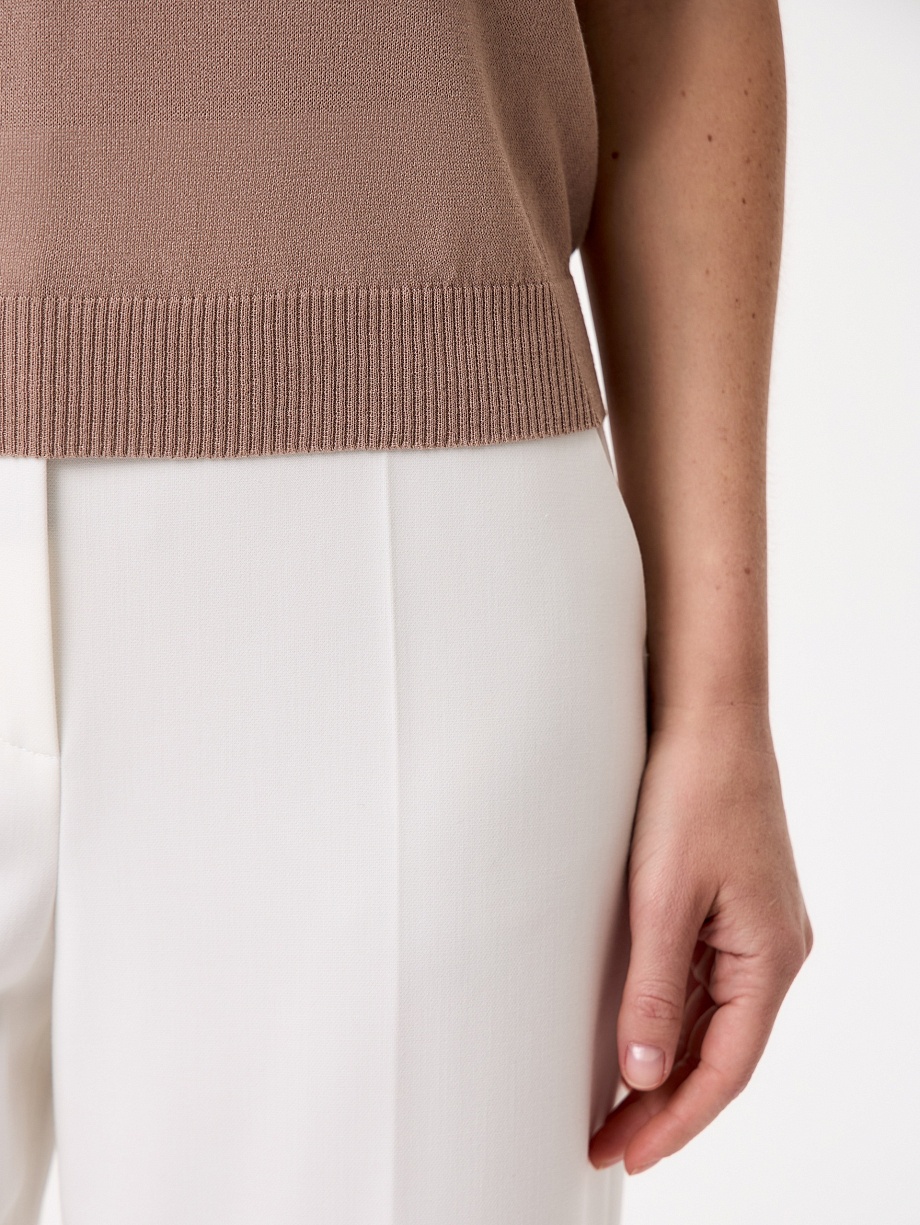 Джемпер-поло из вискозной пряжи с люрексом