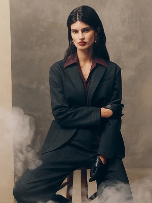 Жакет однобортный из костюмной ткани