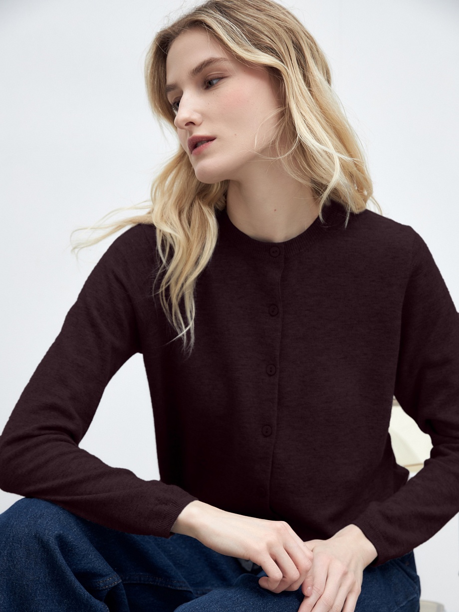 Кардиган из шерсти мериноса и кашемира