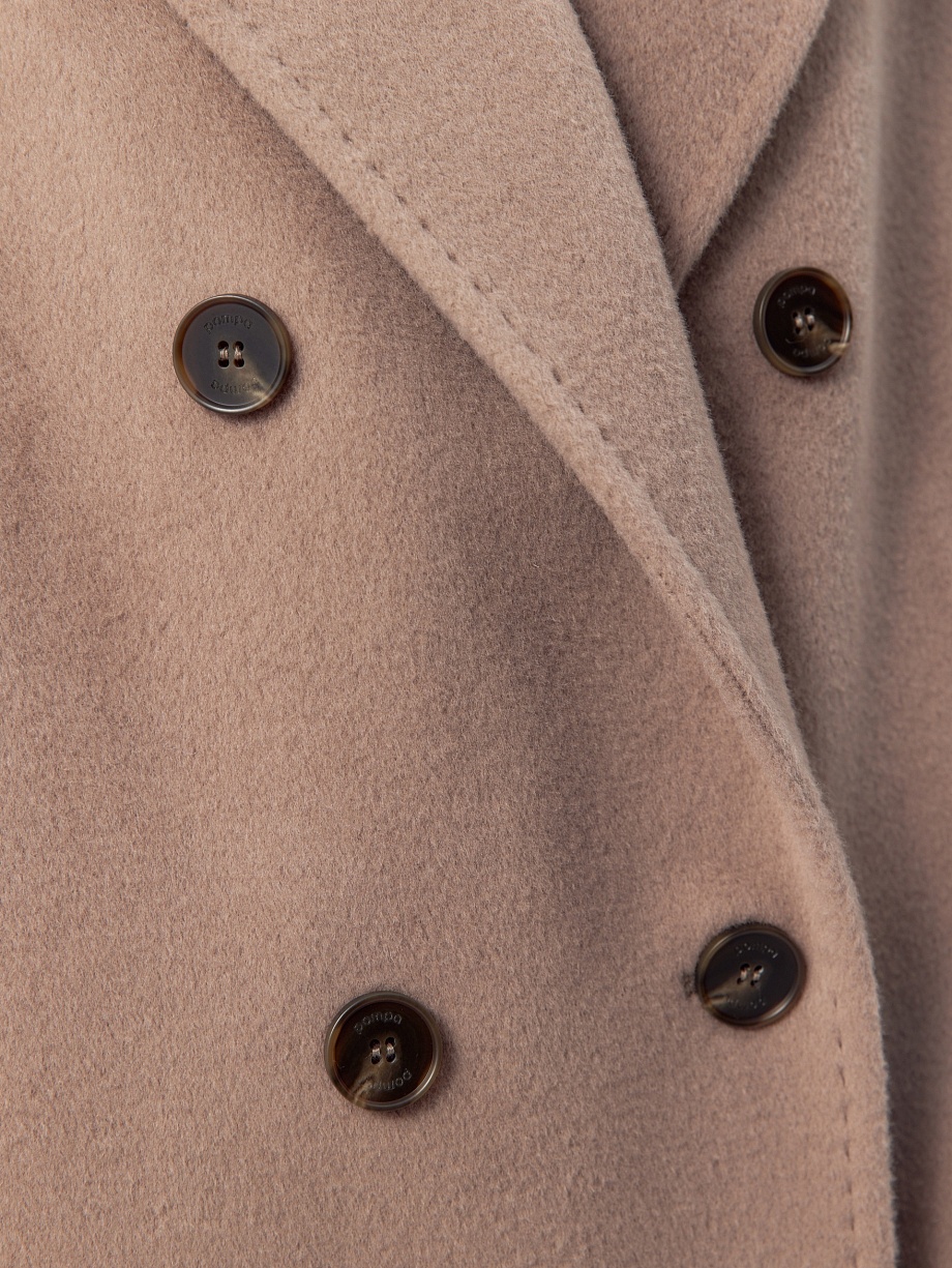 Пальто из шерсти и шелка с мембраной и утеплённой спинкой