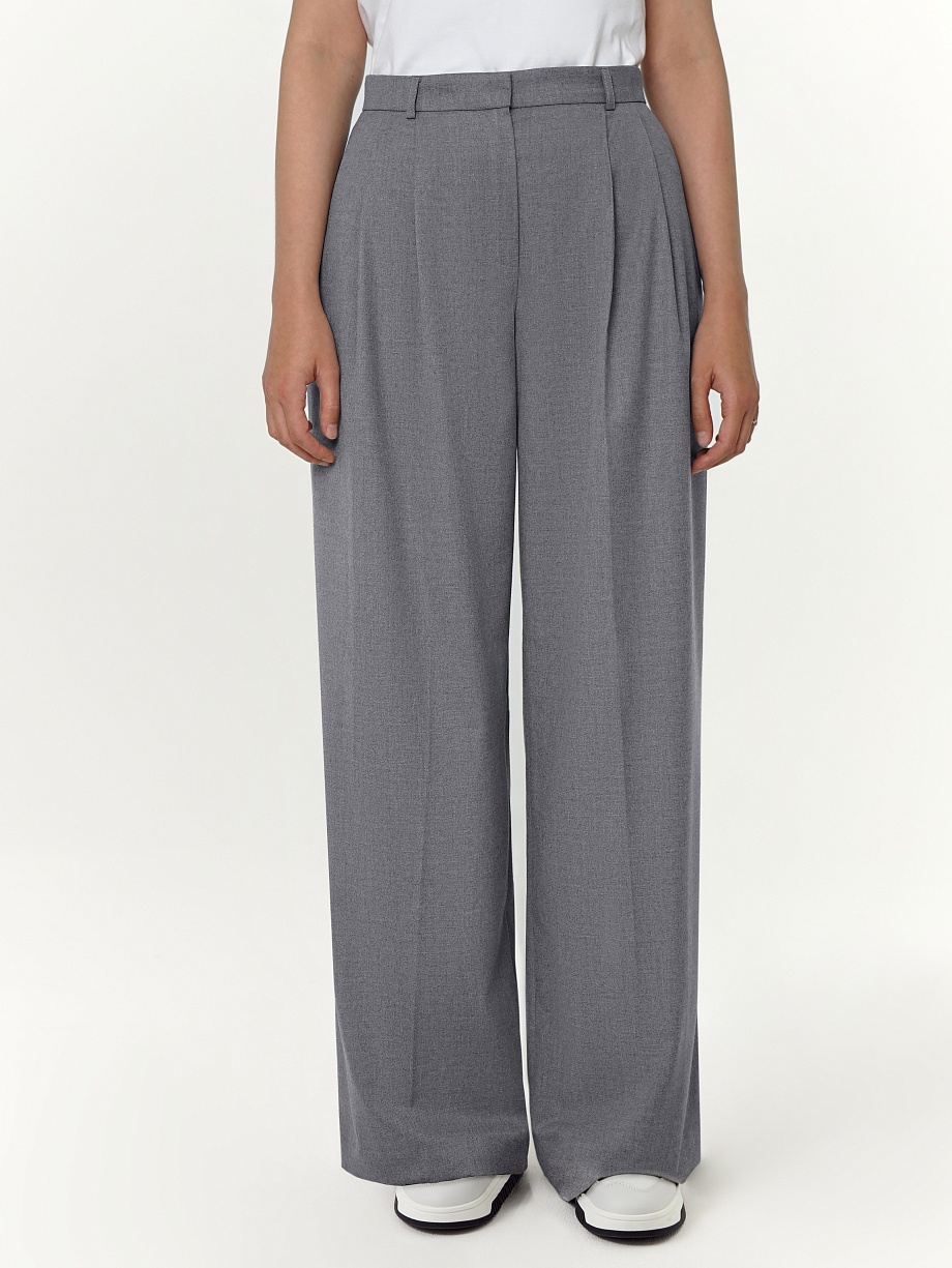 Брюки-палаццо из костюмной ткани