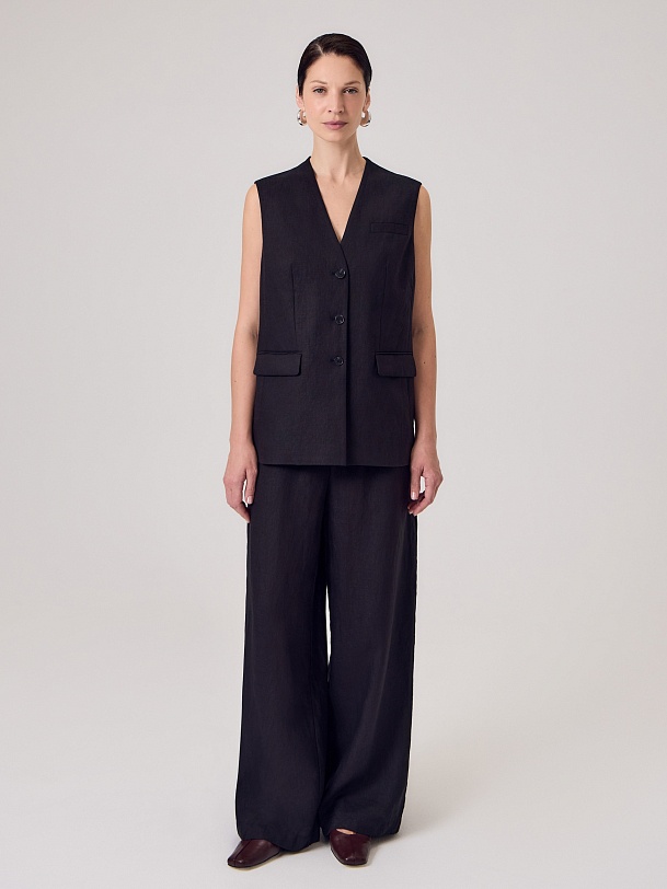 Брюки на эластичном поясе из 100% льна