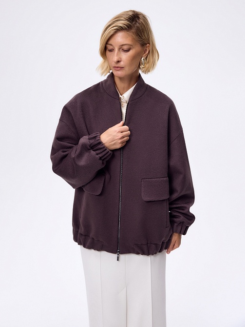 Куртка-бомбер из премиальной шерсти и кашемира