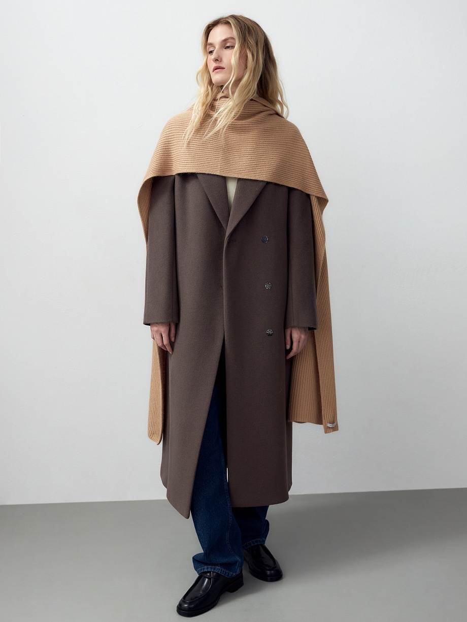 Шарф фактурной вязки с ангорой