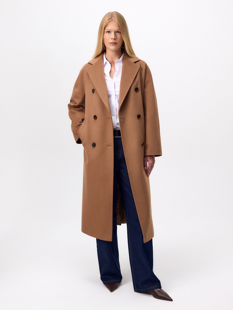 Пальто из шерсти с мембраной и утеплённой спинкой