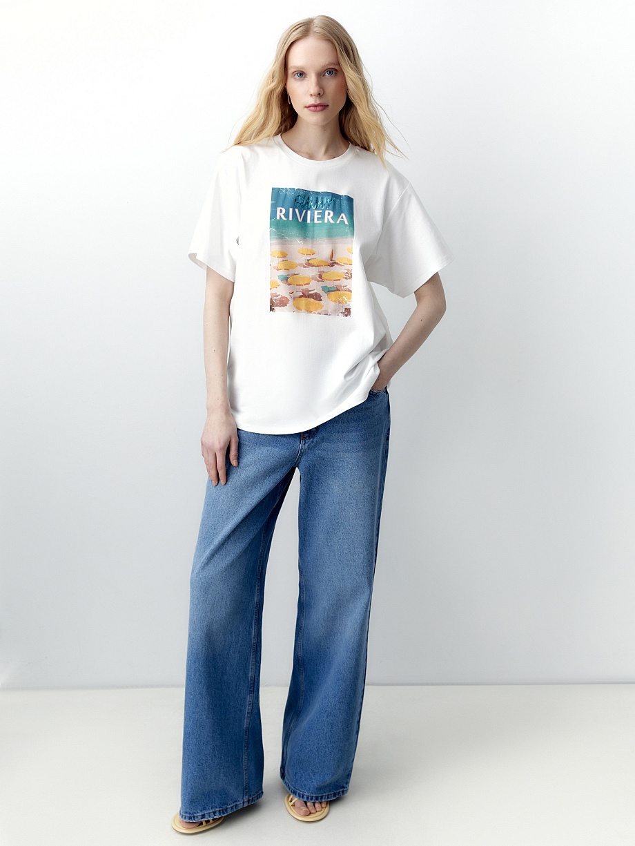 Футболка из 100% хлопка с принтом