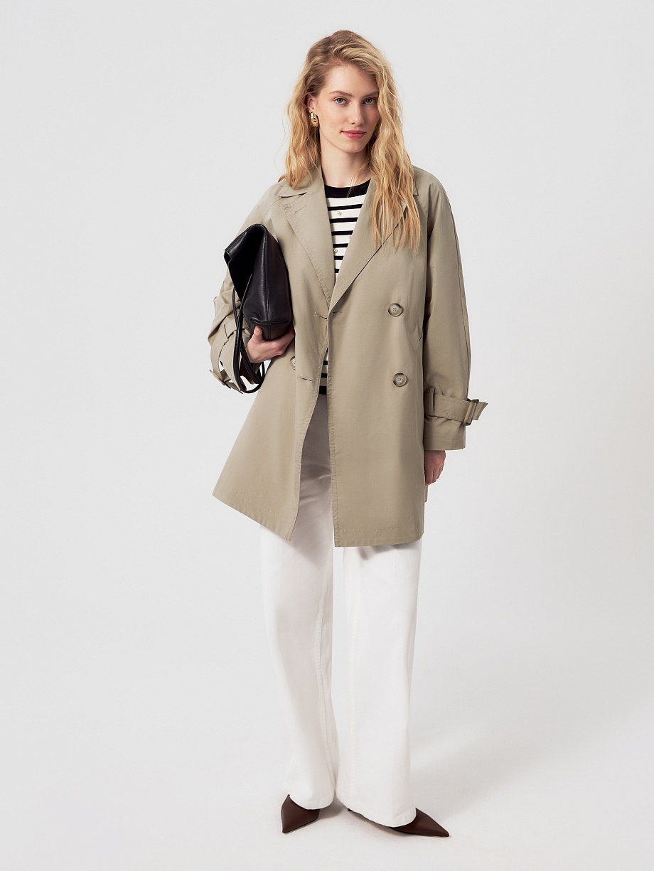 Непромокаемый классический укороченный тренч