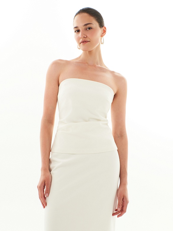 Топ без бретелей с асимметричными складками POMPA арт.2550021ny0403