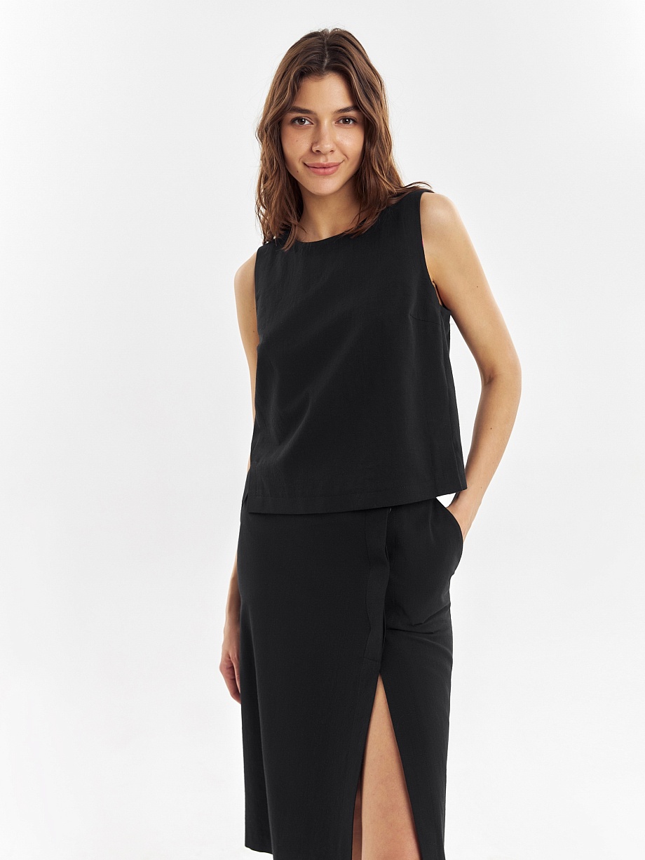 Летний топ из хлопка и льна