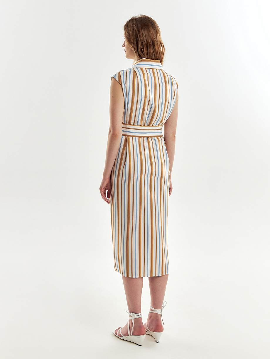 Летнее платье-халат в полоску