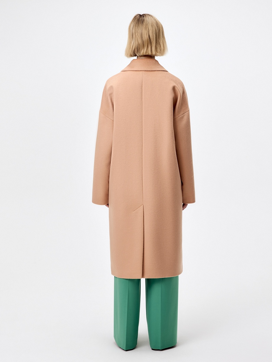 Двубортное пальто из шерсти с мембраной