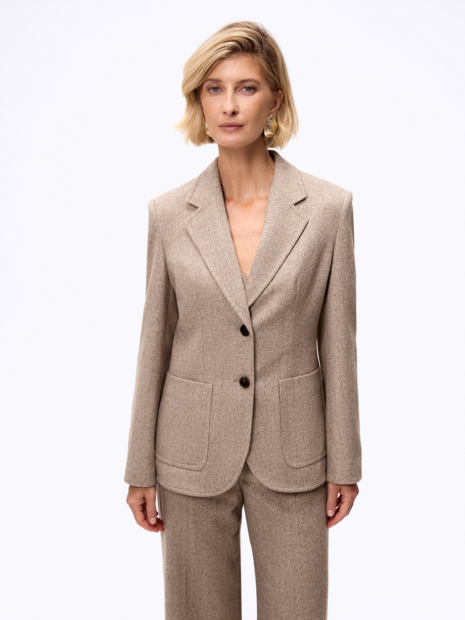 Жакет из премиальной костюмной ткани с шерстью