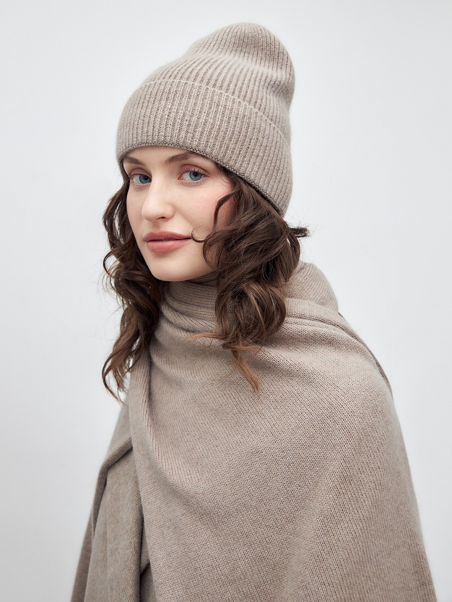 Широкий мягкий шарф с шерстью и ангорой