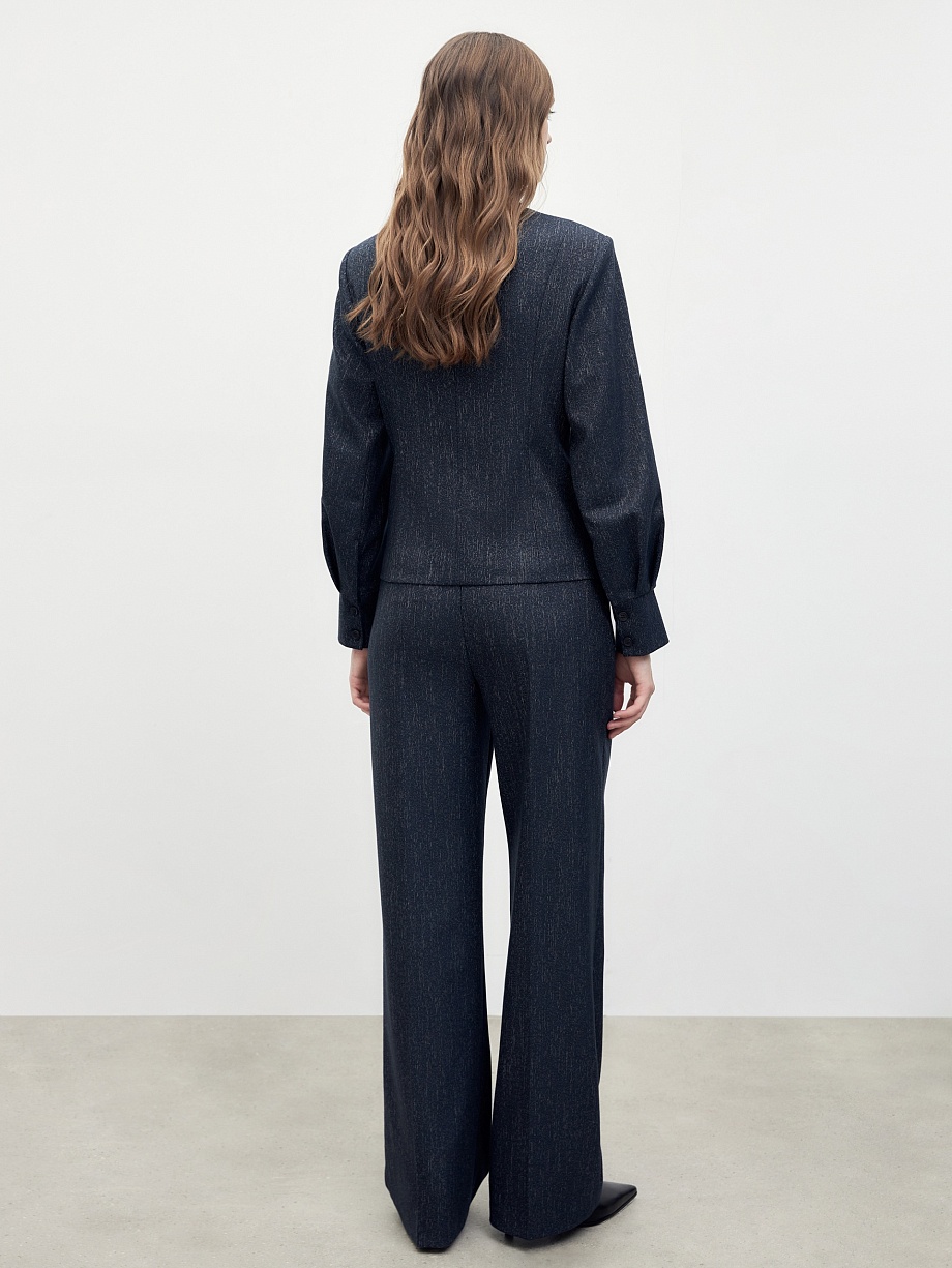 Жакет из костюмной ткани с имитацией джинсы