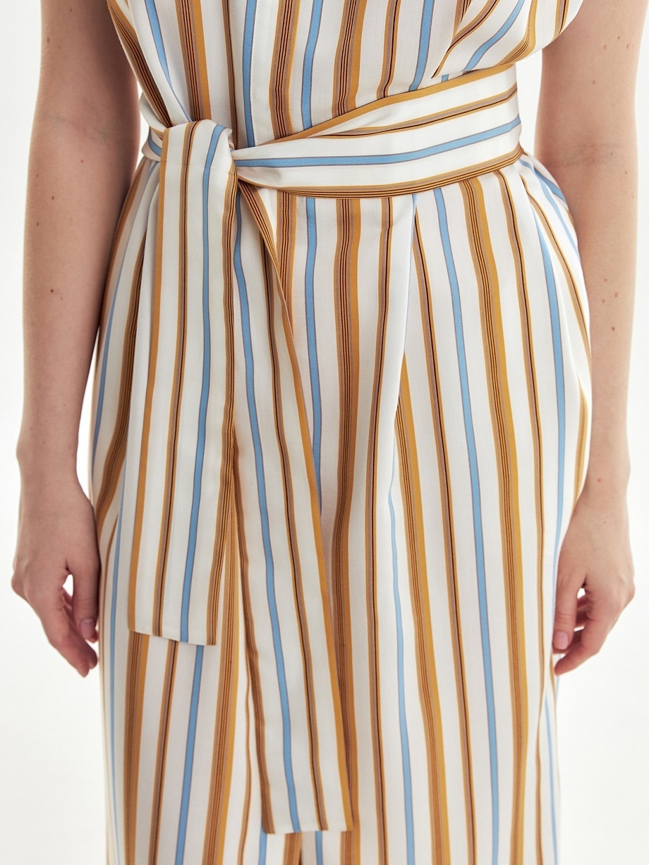 Летнее платье-халат в полоску