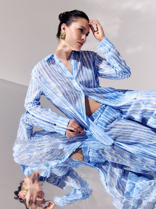 Рубашка свободная в полоску