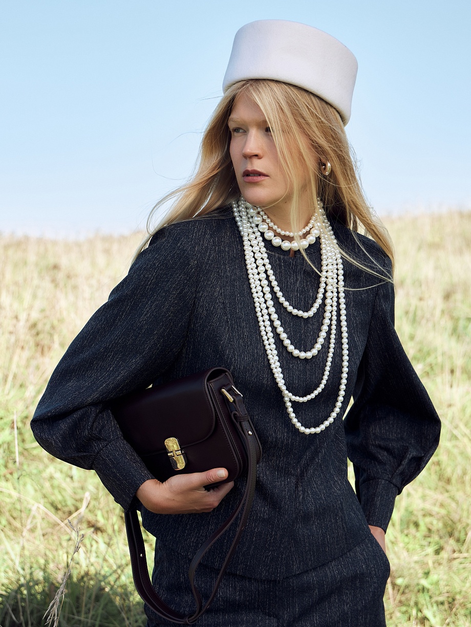 Жакет из костюмной ткани с имитацией джинсы