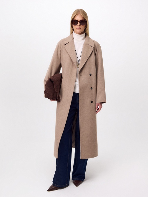 Пальто из шерсти с мембраной и утеплённой спинкой