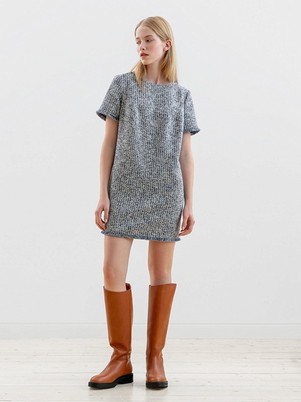 Платье мини из твида