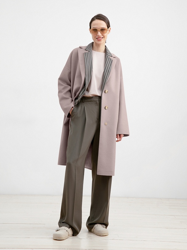 Шерстяное демисезонное пальто с мембраной