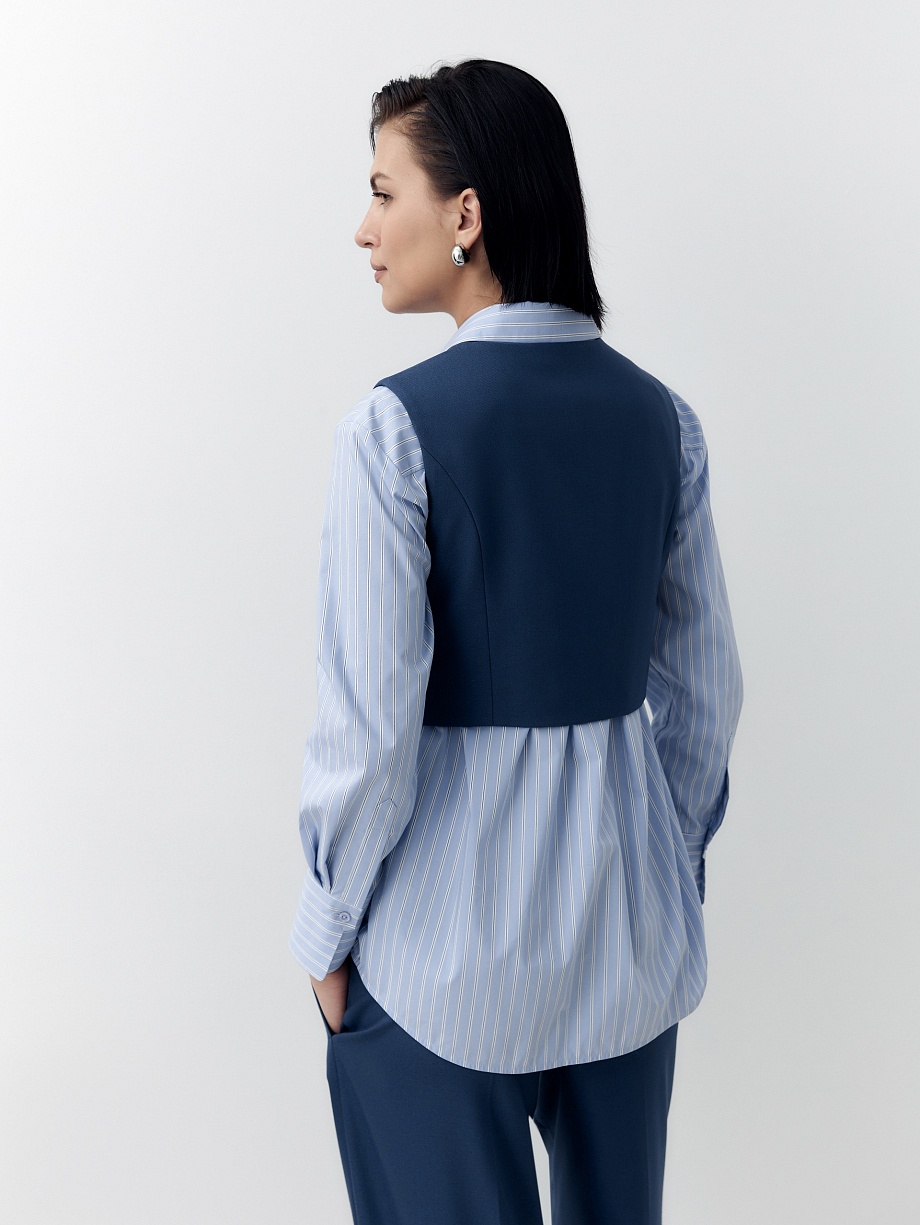 Укороченный жилет из костюмной ткани