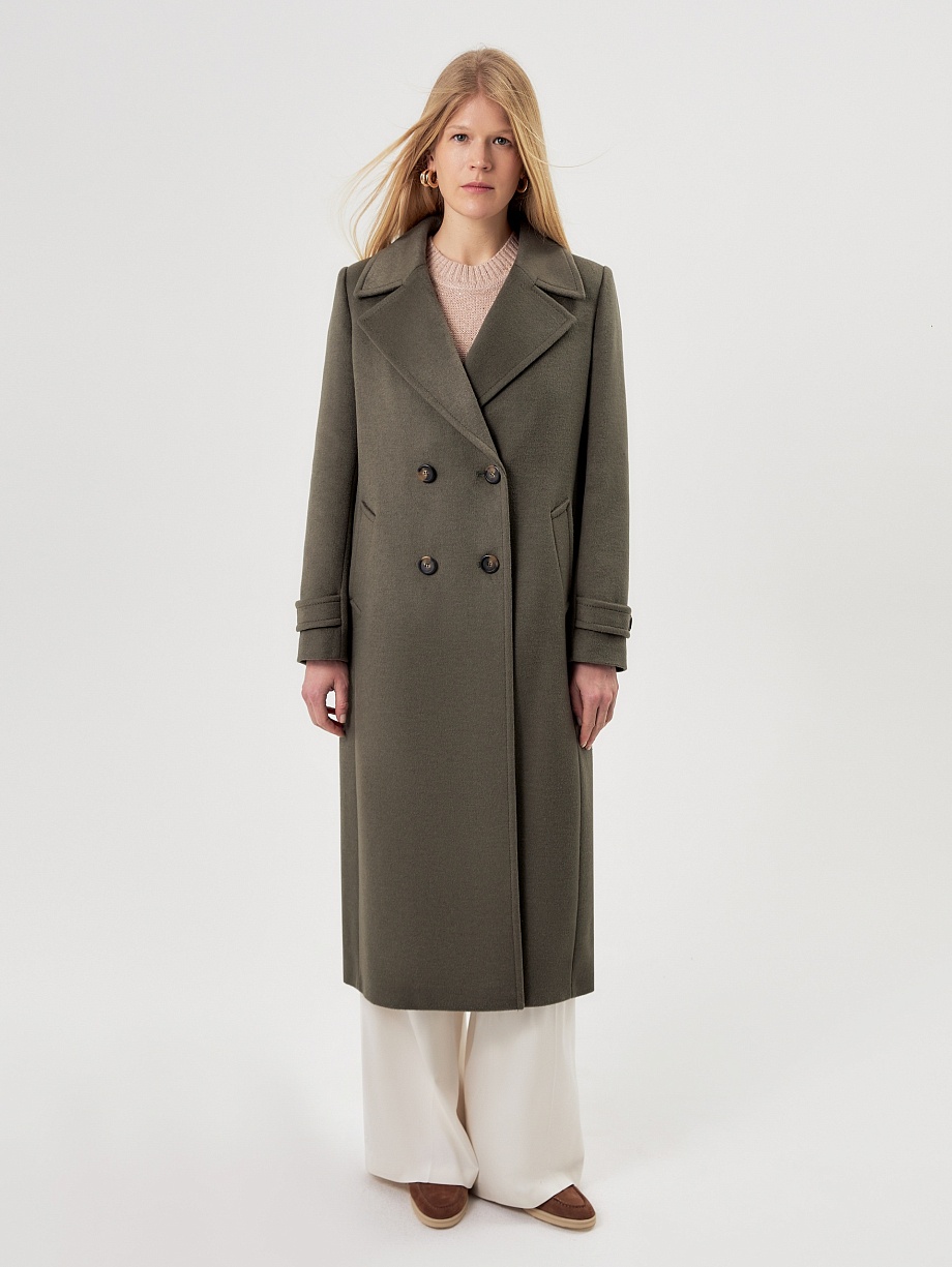 Шерстяное демисезонное пальто с мембраной