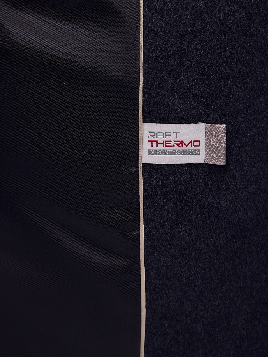 Пальто из шерсти с мембраной, утеплённой спинкой и съёмным капюшоном