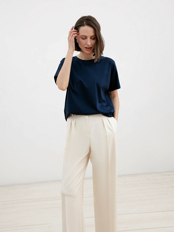 Футболка женская базового силуэта из 100% мерсеризированного хлопка