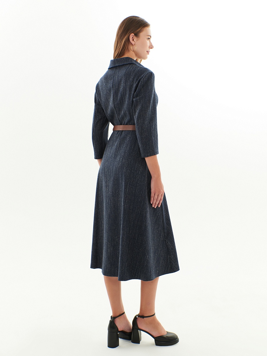 Платье из костюмной ткани с имитацией джинсы