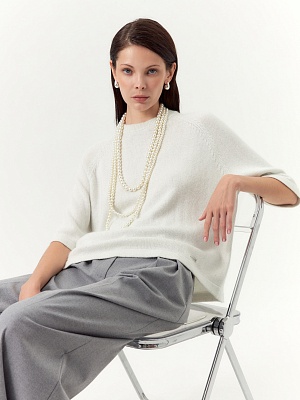 Джемпер с шерстью ангоры и люрексом