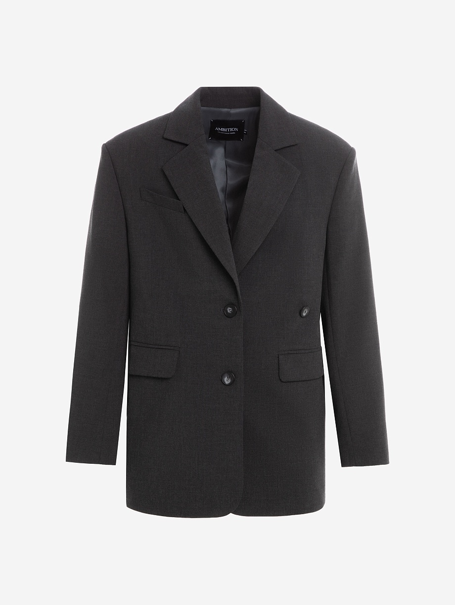 Жакет с асимметричной пуговицей