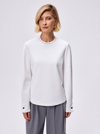 Джемпер из фактурного трикотажа POMPA