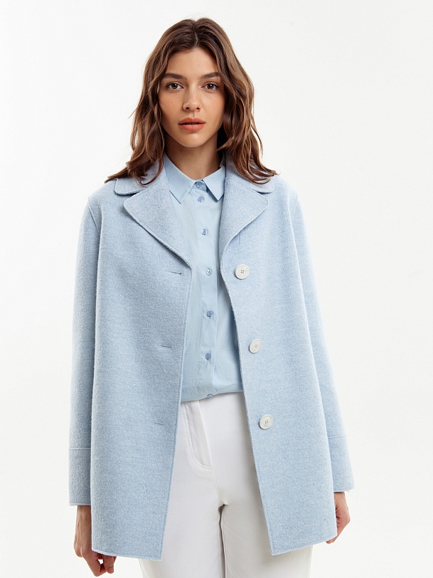 Демисезонное полупальто из шерсти