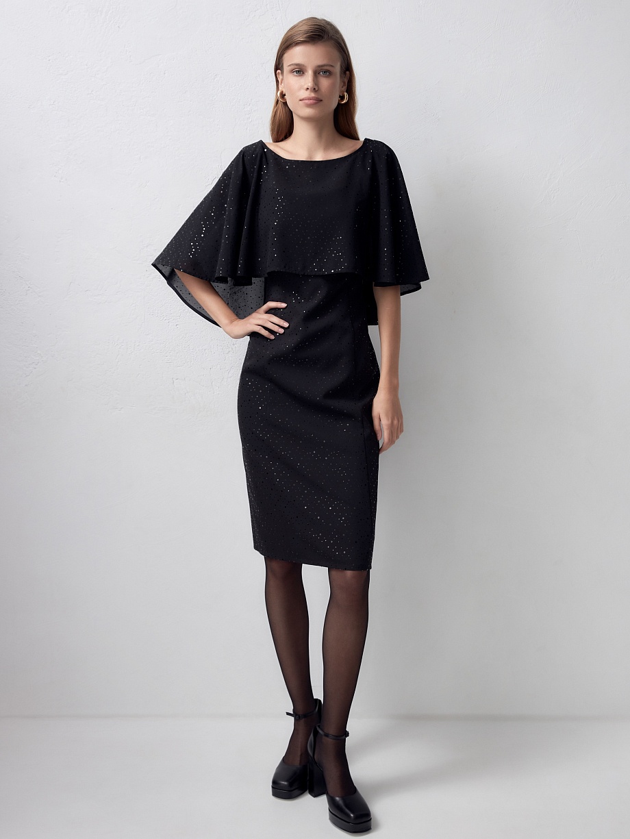 Шифоновое платье с металлизированным принтом