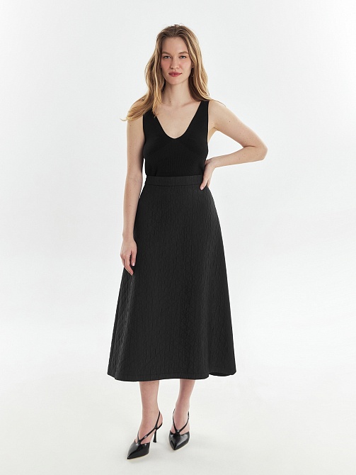 Юбка миди из фактурной ткани