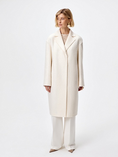  Пальто с мембраной из вареной шерсти с пайетками POMPA