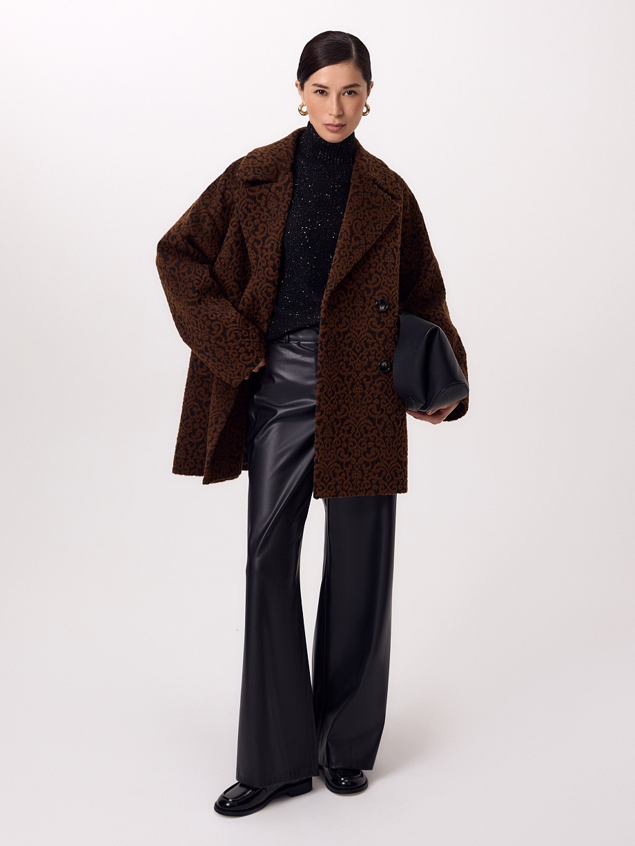 Полупальто из шерсти Альпака Бэби Сури с мембраной и утеплённой спинкой