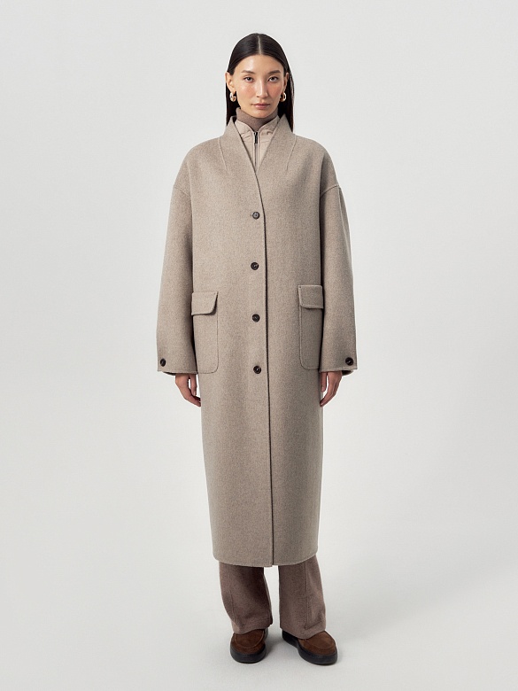 Пальто из премиальной шерсти со стёганым жилетом POMPA арт.1016220p91187