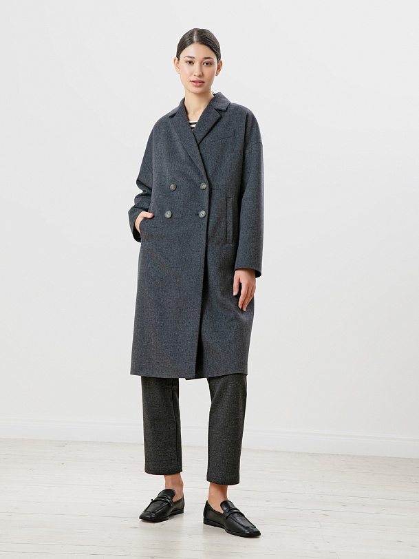 Шерстяное пальто еврозима с мембраной и утепленной спинкой