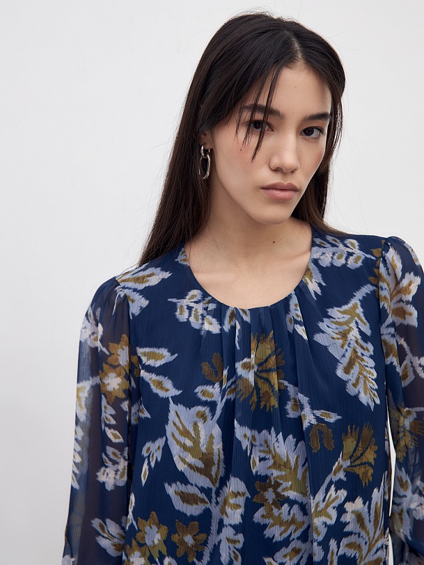 Свободная блуза из принтованого шифона