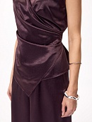 Блуза на запах из жатого атласа POMPA арт.4143370dr1375